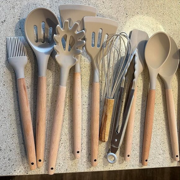 33 pcs Non-Stick Silicone Cooking Kitchen Utensils Spatula Set with Holder - Picture 1 of 16